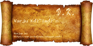 Varju Kálmán névjegykártya