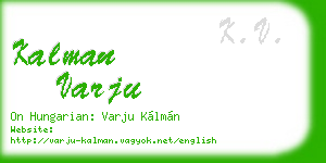 kalman varju business card