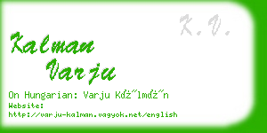 kalman varju business card